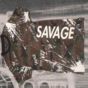 Studio 23 Concept Men's shirt medium, camouflage camo, savage, keep it real